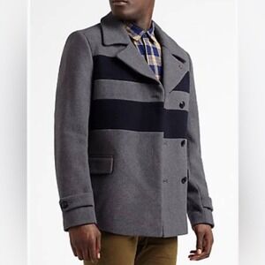 Scotch & Soda Men’s Gray and Navy Wool Peacoat Size XL